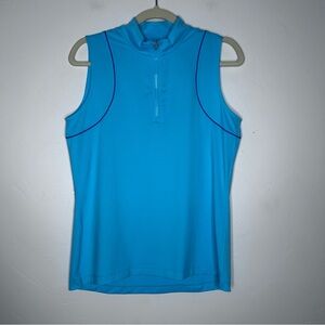 NWT EP NY Golf Tank Top 1/4 Zip Mock Neck UV50+ Moisture Wicking Size Medium